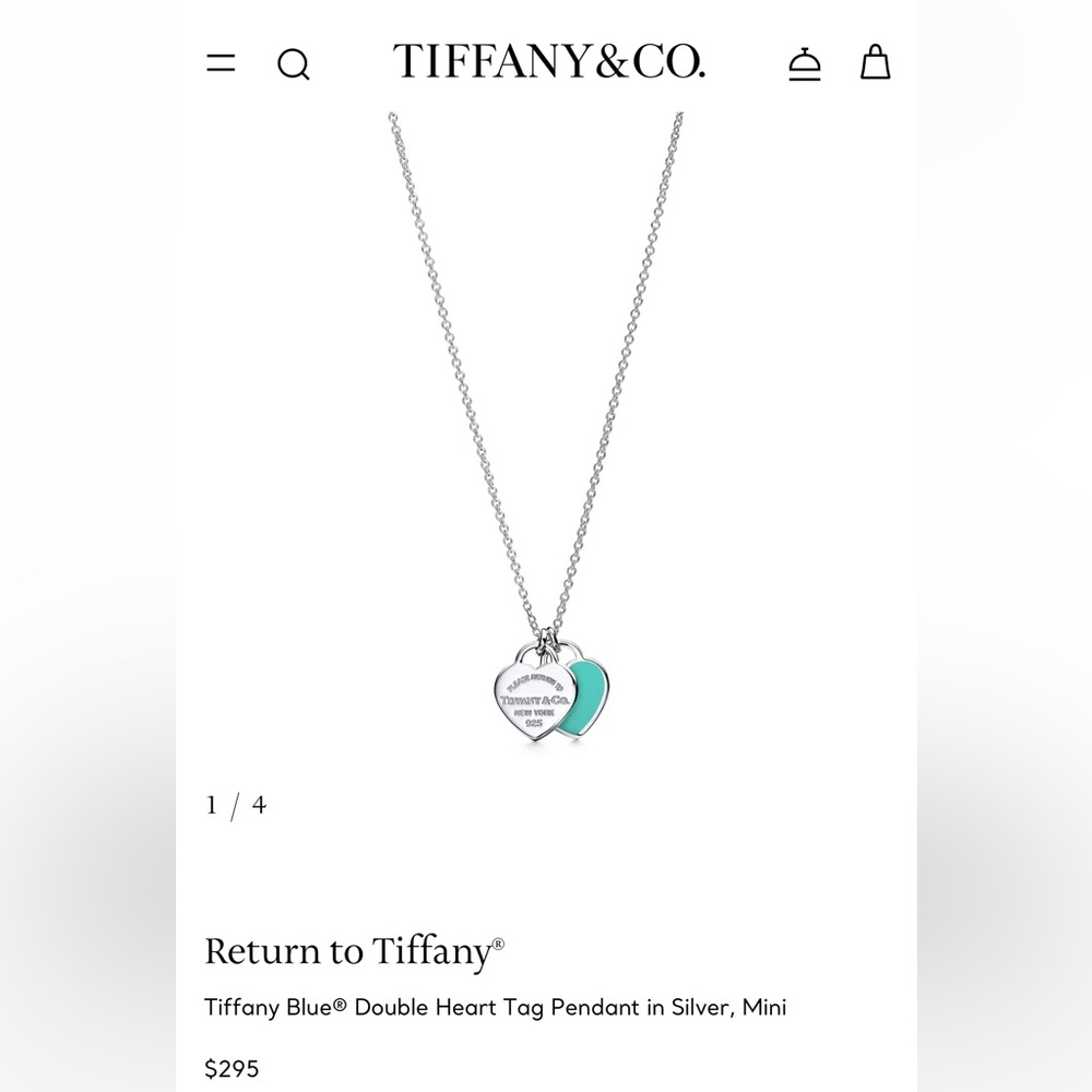 Tiffany & Co. Silver Heart Necklace with Tiffany Blue Accent